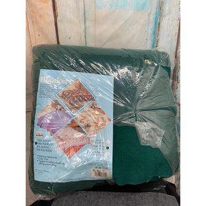Beacon Vintage Blanket Forest Green Queen/ King 102"x90" with silk style trim